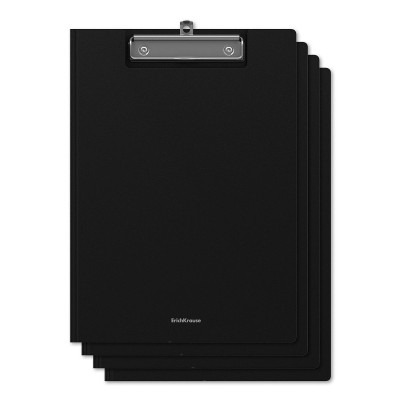 Папка-планшет пластиковая ErichKrause® Matt Classic, A4, черный (в пакете по 4 шт.)